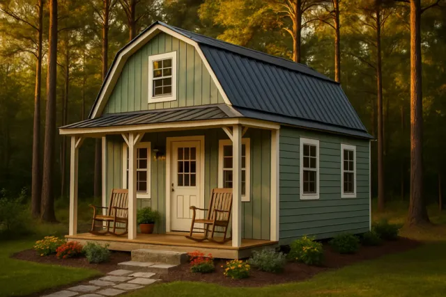 16x22 Lofted Barn Cabin, Finished Home Example for sale, outside view