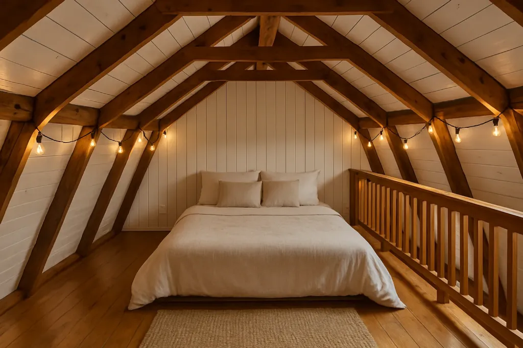 16x22 Lofted Barn Cabin, Finished Home Example loft bedroom example