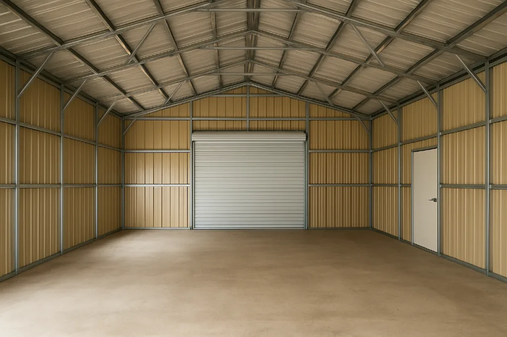 All Vertical Front Entry Garage 24x30x11 unfinished interior as delivered