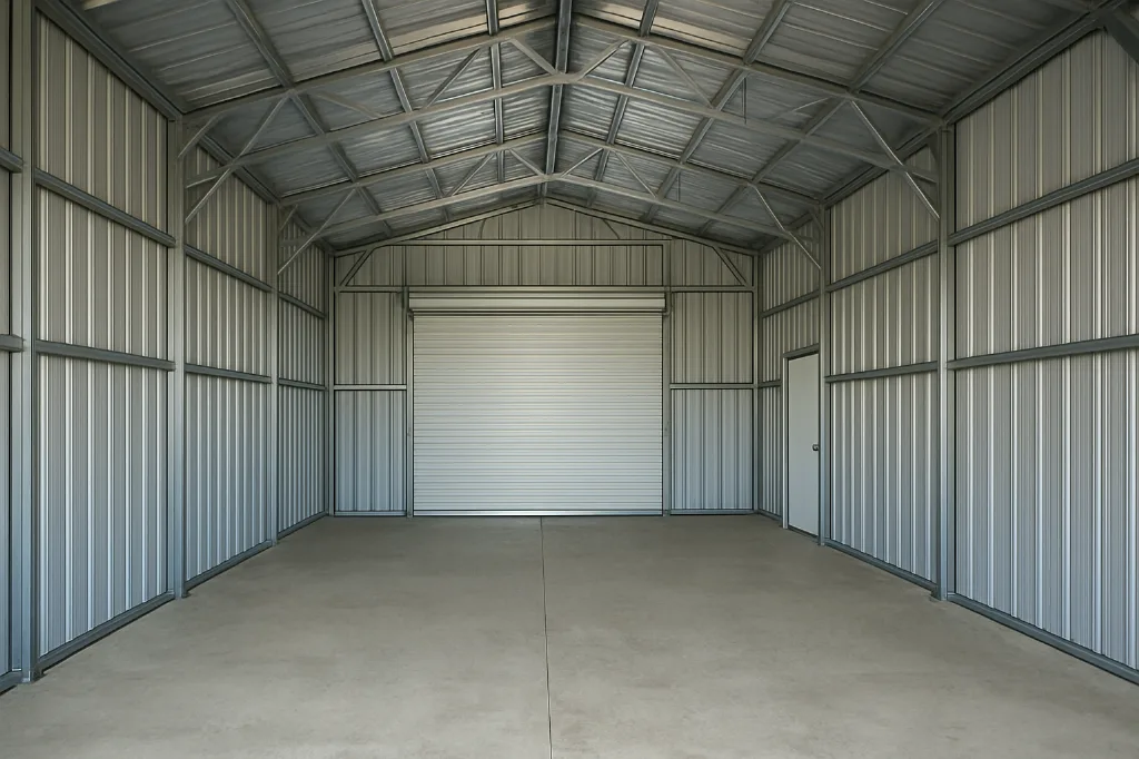 All Vertical Front Entry Garage 30x30x11 unfinished interior as delivered