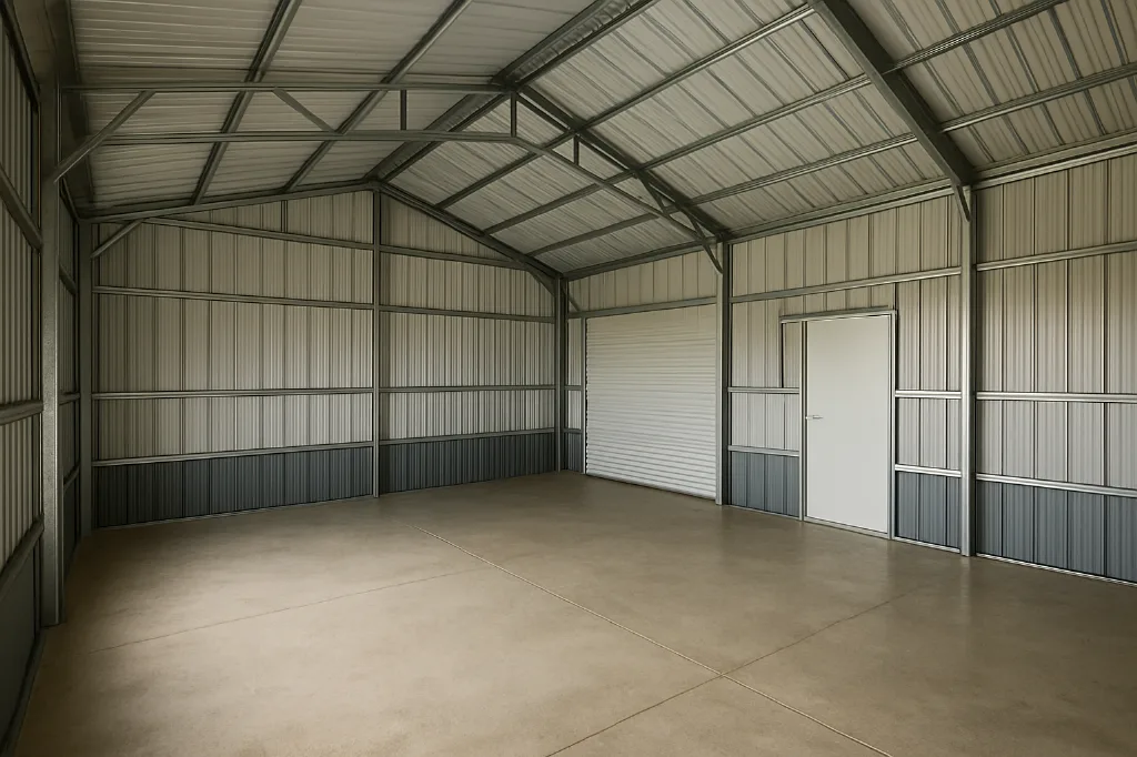 All Vertical Garage 30x30x10 unfinished interior as delivered