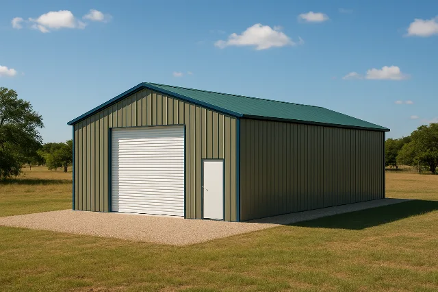 All Vertical Garage 30x50x12 for sale, outside view