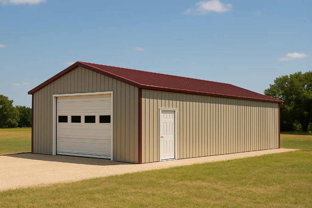 All Vertical Side Entry Colonial Garage 30x60x12 exterior view