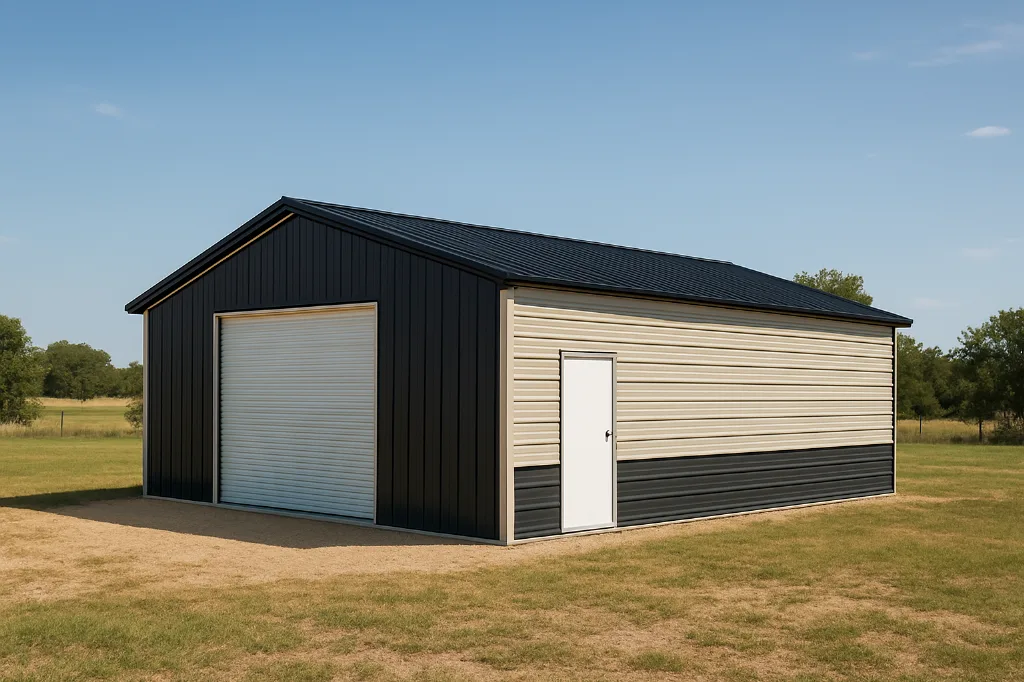 Boxed Eave Garage 30x35x10 exterior view