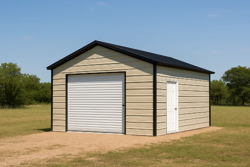 Boxed Eave Roof Colonial Front Entry Garage 18x20x9 exterior view