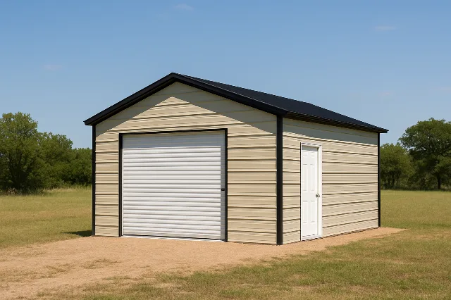 Boxed Eave Roof Colonial Front Entry Garage 18x20x9 for sale, outside view