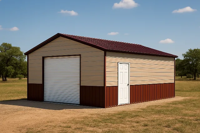 Boxed Eave Roof Colonial Front Entry Garage 24x30x9 for sale, outside view