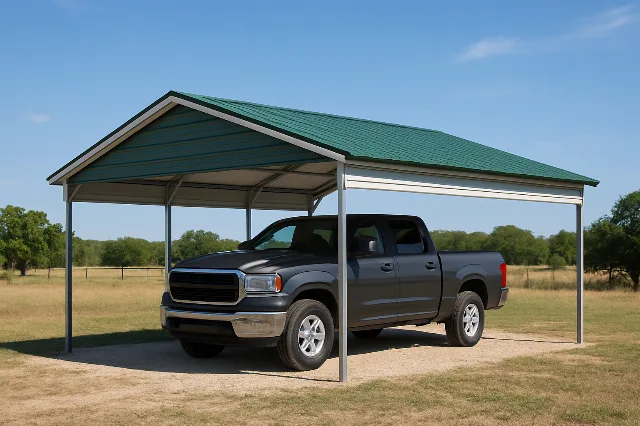 Boxed Eave Roof Cover 20x20x8 for sale, outside view