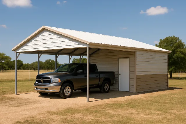 Boxed Eave Roof End Combo 20x30x7 for sale, outside view