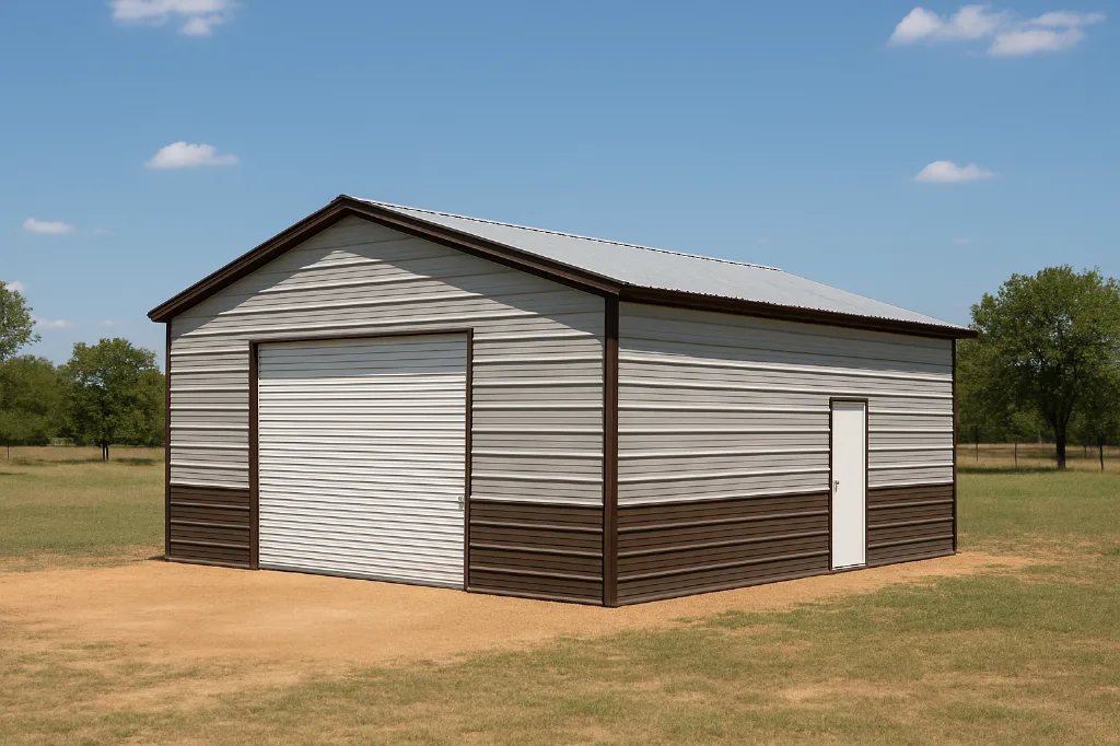 Boxed Eave Roof Front Entry Garage 24x30x9 exterior view
