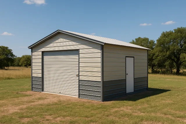 Boxed Eave Roof Side Entry Garage 20x20x9 for sale, outside view