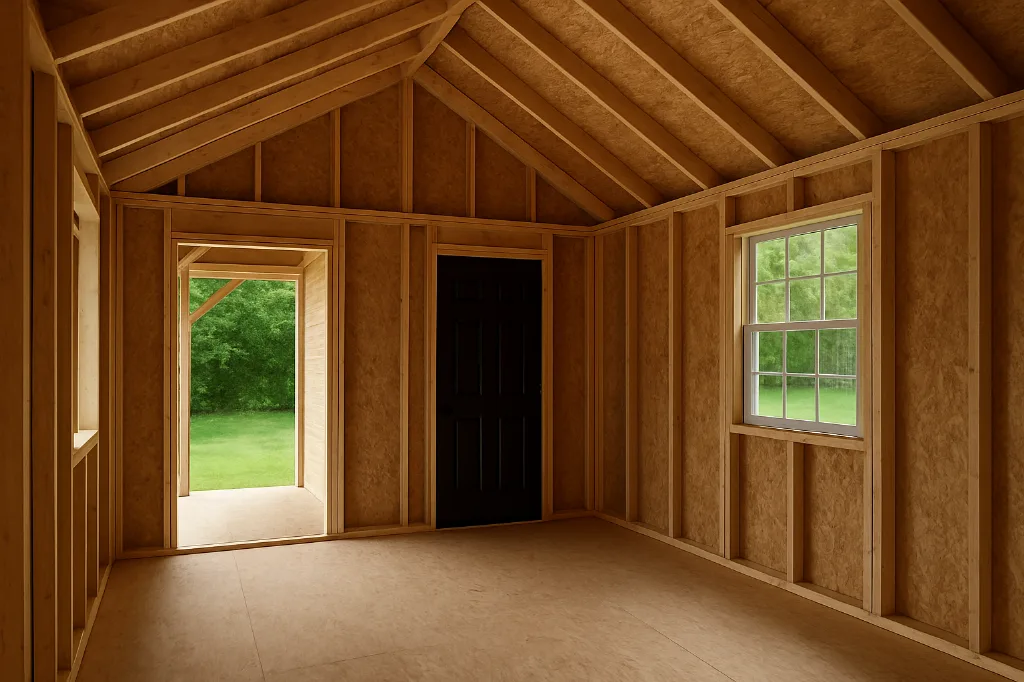 Cabana Pool House unfinished interior as delivered