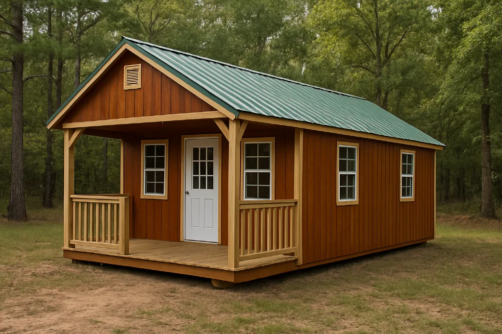 Cabin Shed with Porch exterior view