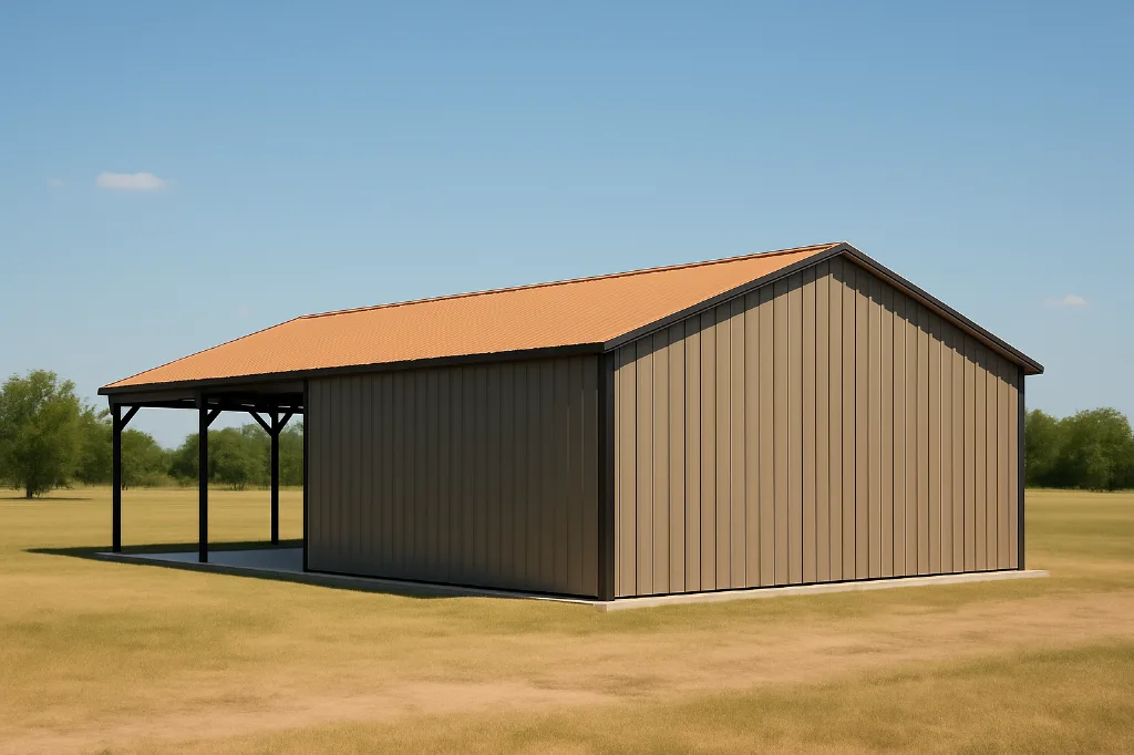 Cover with Fully Enclosed Sidewalls & Back Gable End 40x125x12 exterior view