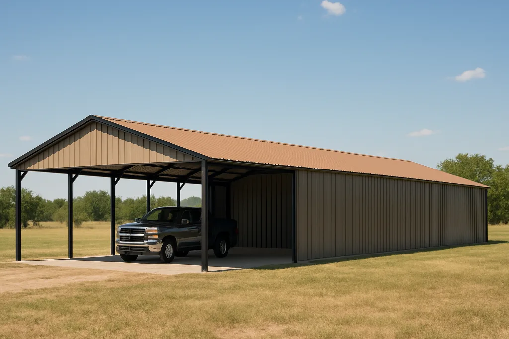 Cover with Fully Enclosed Sidewalls & Back Gable End 40x125x12 exterior view