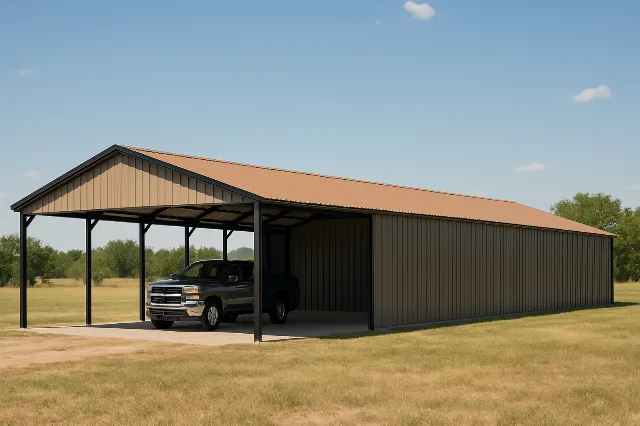 Cover with Fully Enclosed Sidewalls & Back Gable End 40x125x12 for sale, outside view