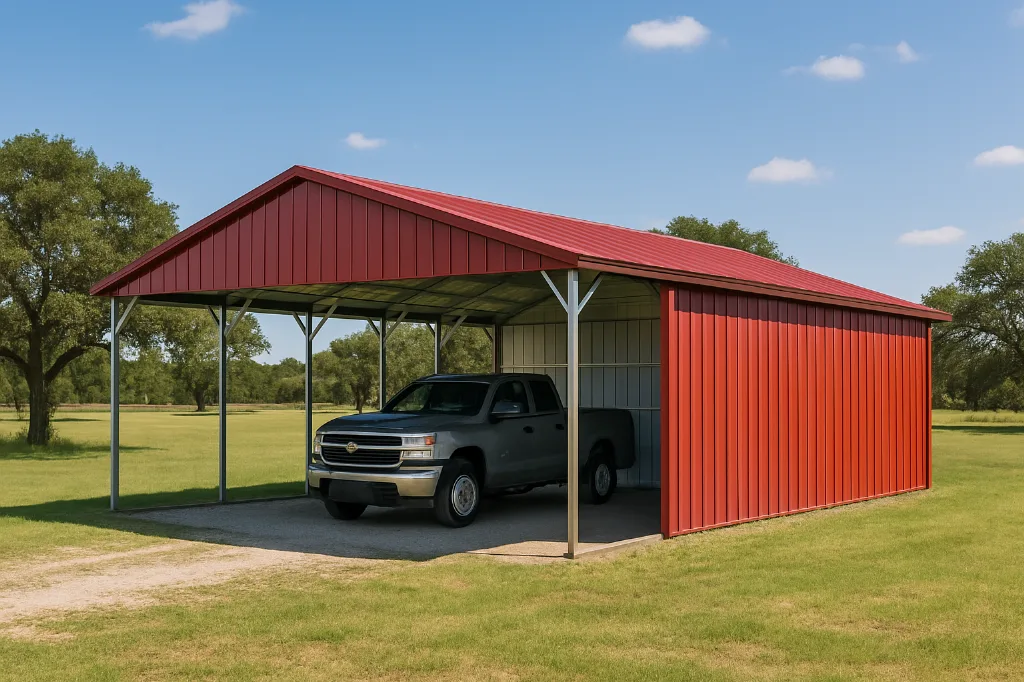 Cover with Fully Enclosed Sidewalls & Back Gable End 40x25x10 exterior view