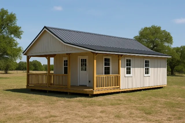 Deluxe Wrap-Around Porch Cabin for sale, outside view