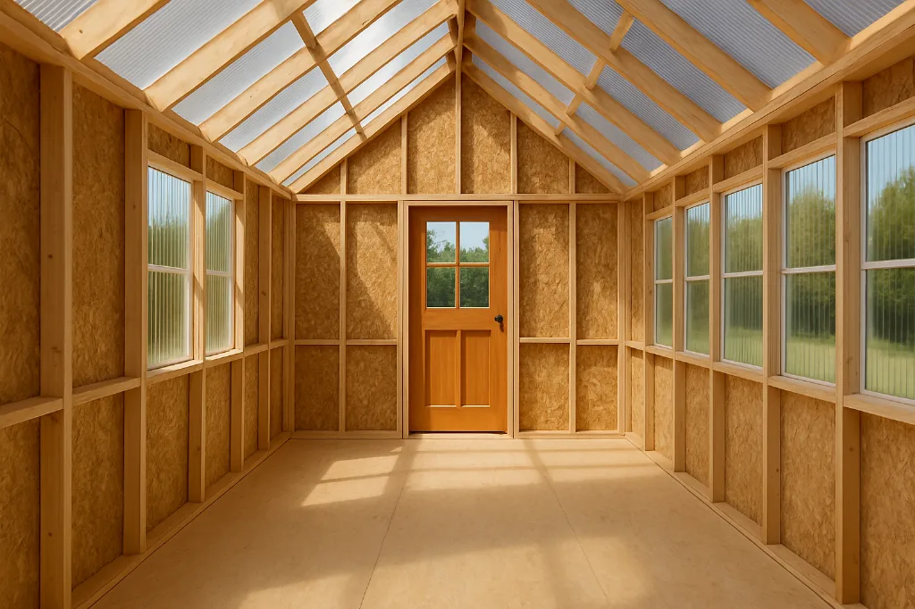 Greenhouse unfinished interior as delivered