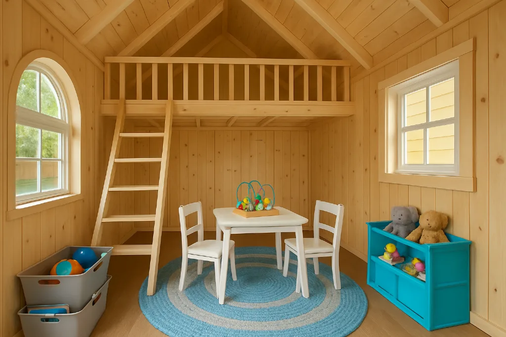 Kids Playhouse (Hideout) interior staged for storage