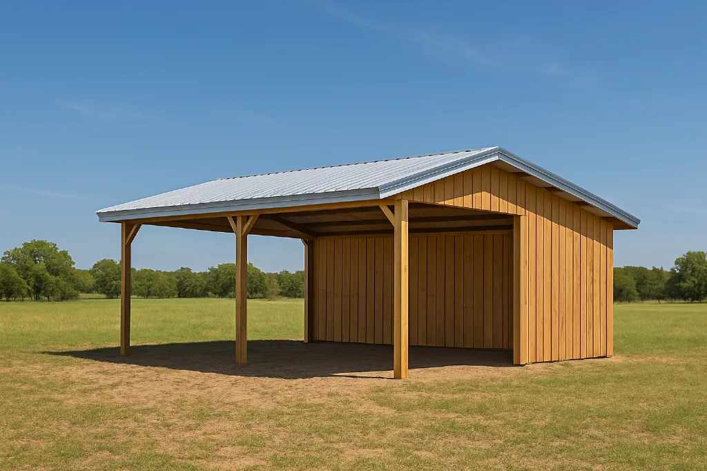 Loafing Shed Pole Barn 20x30x10 exterior view