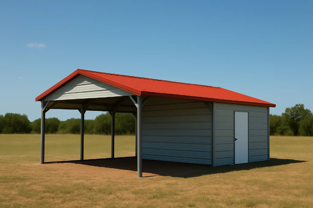 Loafing Shed with Tack Room 12x25x7 exterior view