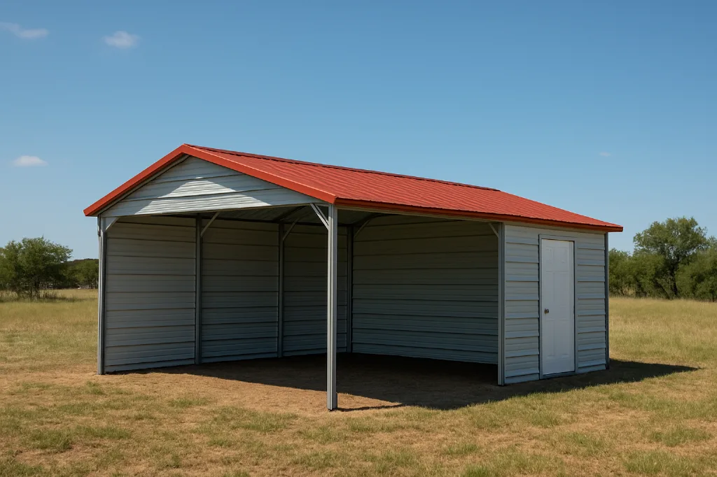Loafing Shed with Tack Room 12x25x7 exterior view