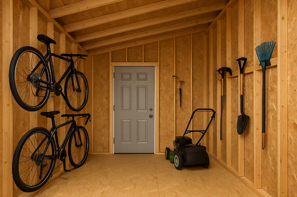 Metro Shed interior staged for storage
