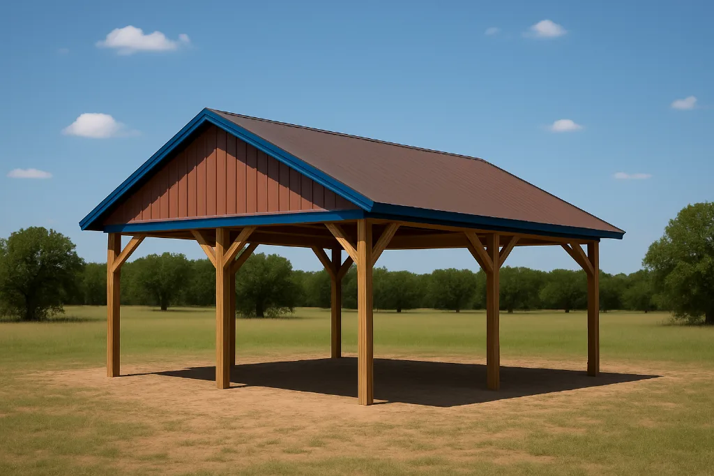 Open Span Pole Barn 30x30x10 exterior view
