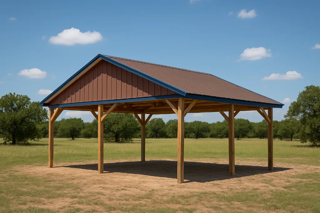 Open Span Pole Barn 30x30x10 exterior view