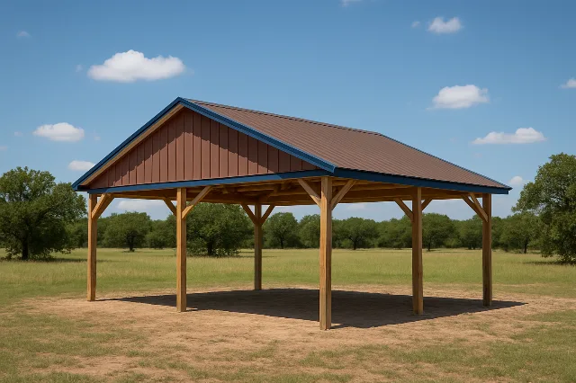 Open Span Pole Barn 30x30x10 for sale, outside view