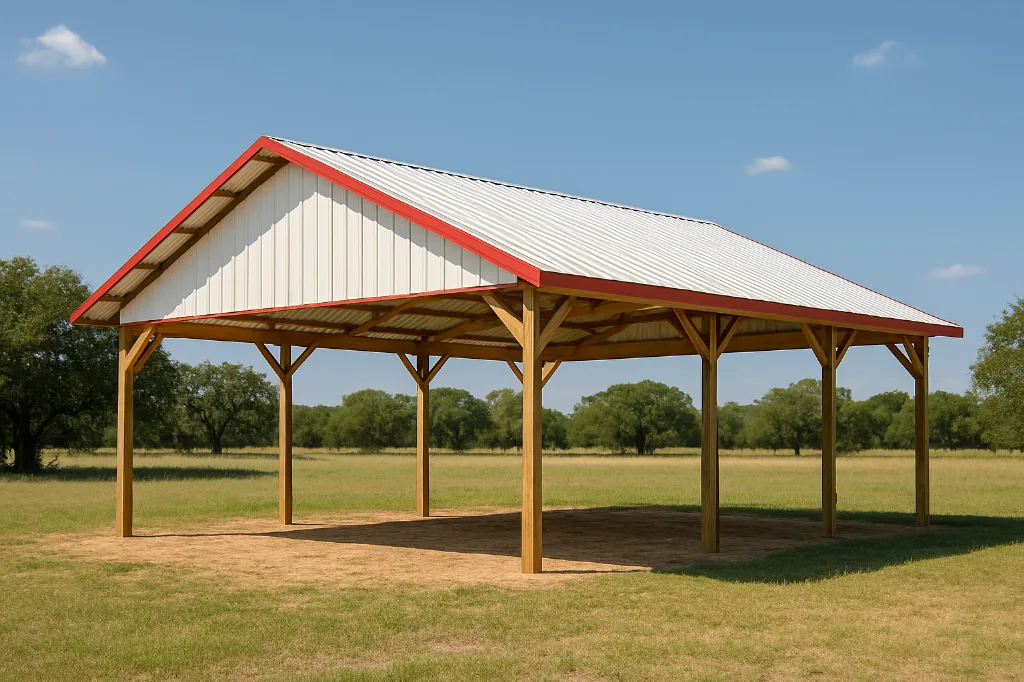 Open Span Pole Barn 36x40x11 exterior view