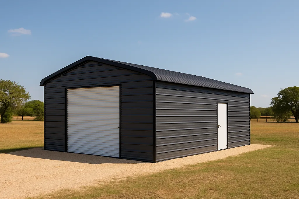 Regular Roof Front Entry Garage 18x30x8 exterior view