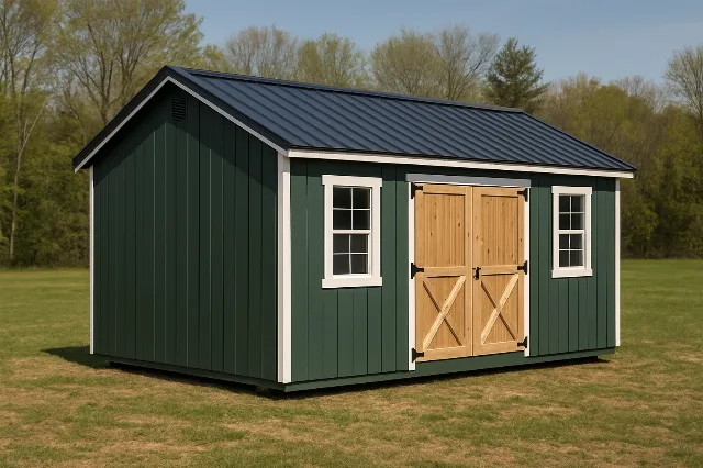 Side Utility Shed for sale, outside view