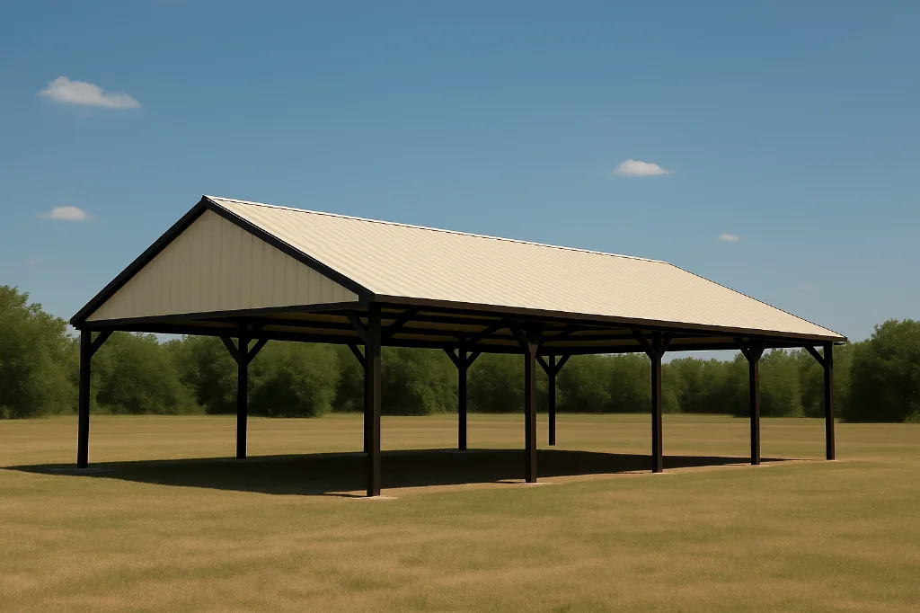 Steel Pavillion 50x100x14 exterior view
