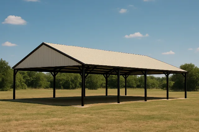 Steel Pavillion 50x100x14 for sale, outside view