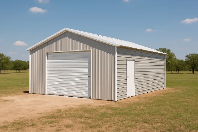 Vertical Roof End Entry Garage 24x25x9 for sale, outside view