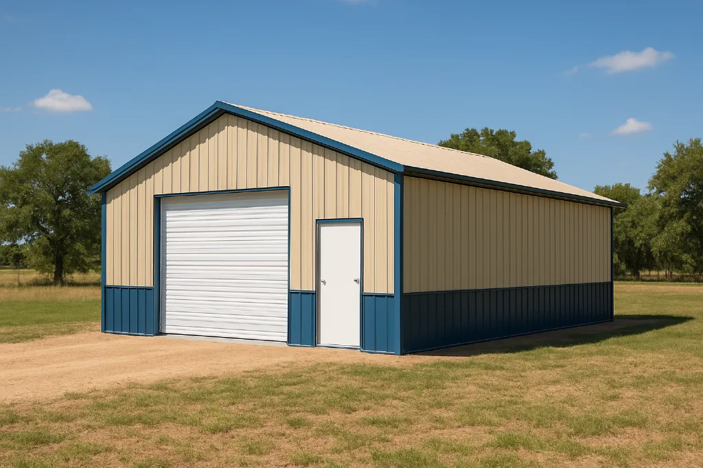 Vertical Roof End Entry Garage 24x35x11 exterior view