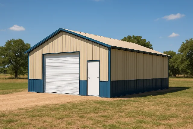 Vertical Roof End Entry Garage 24x35x11 for sale, outside view