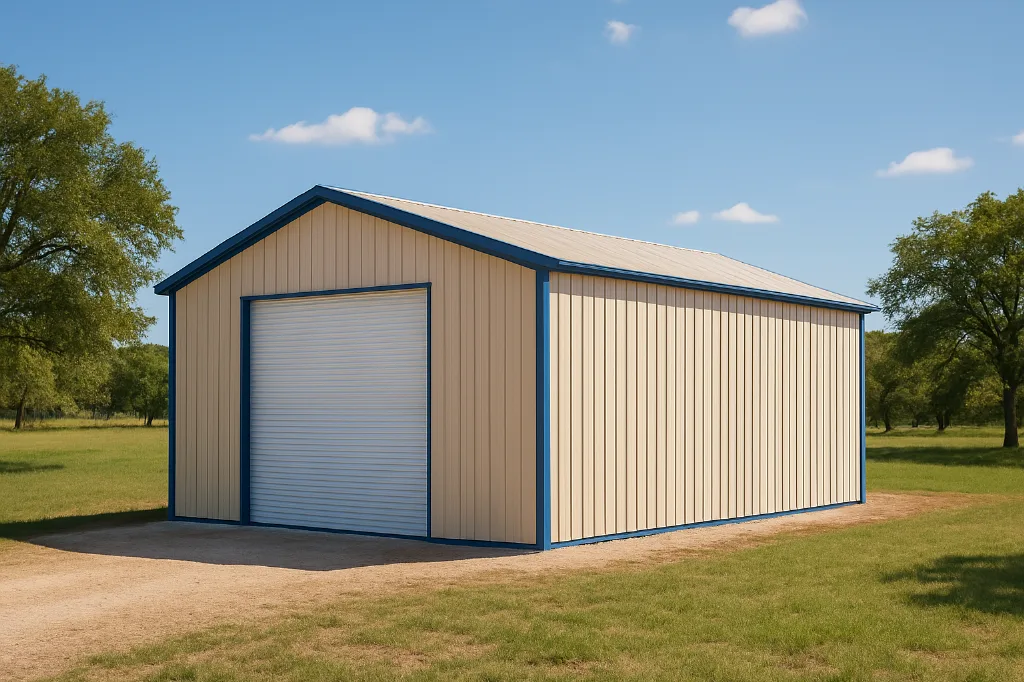 Vertical Roof End Entry Garage 24x40x10 exterior view