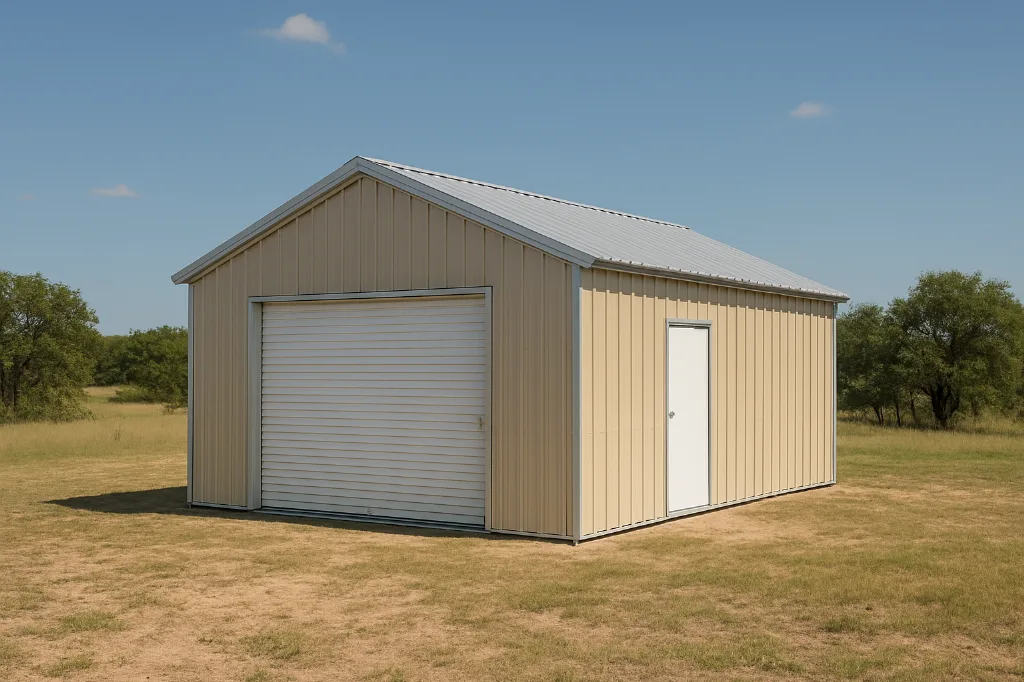 Vertical Roof Garage 20x25x9 exterior view