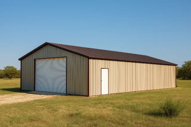 Vertical Roof Garage 30x60x14 for sale, outside view