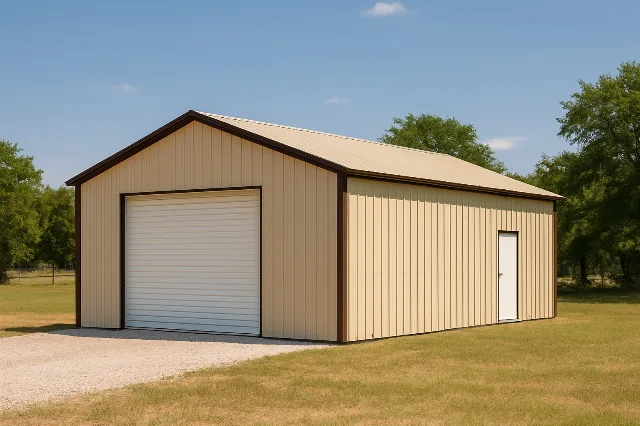 Vertical Roof Side Entry Garage 24x30x10 for sale, outside view