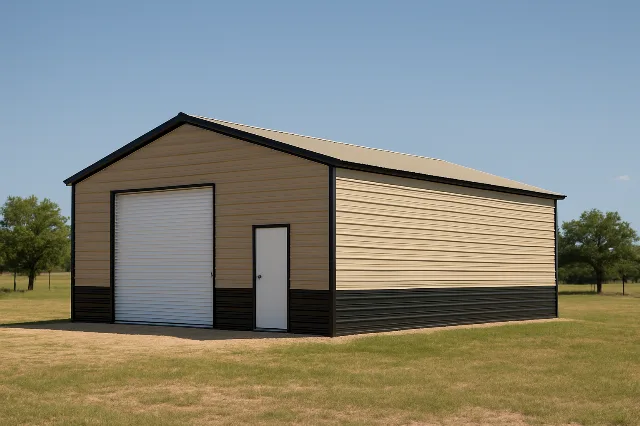 Vertical Roof Side Entry Garage 26x45x14 for sale, outside view
